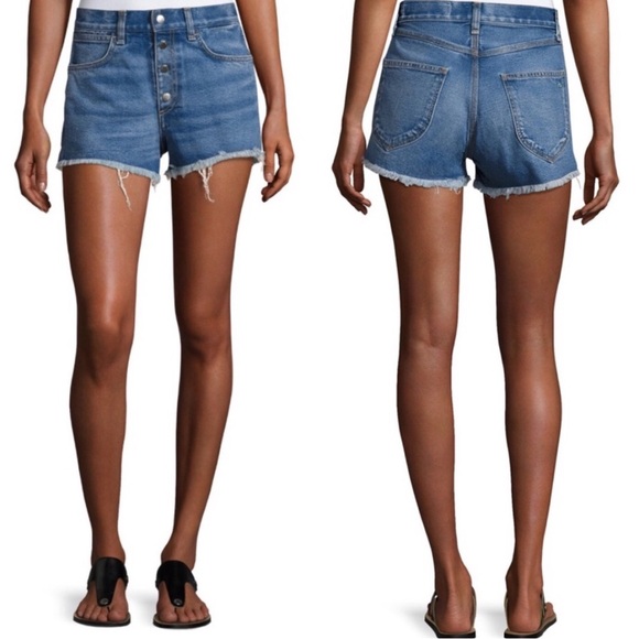 rag & bone /JEAN Lou Bluehill Blue Cut Off Denim Shorts - Picture 7 of 13
